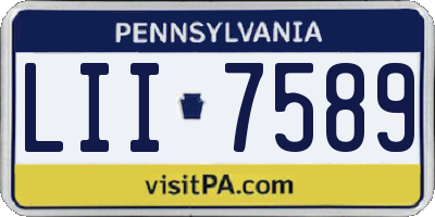 PA license plate LII7589
