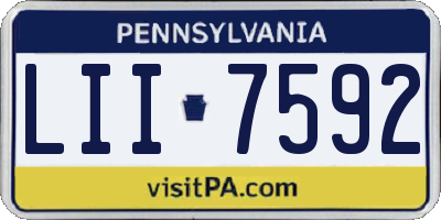 PA license plate LII7592