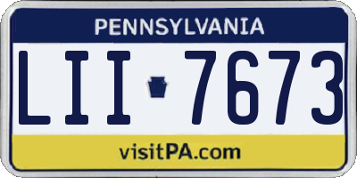 PA license plate LII7673