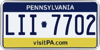 PA license plate LII7702
