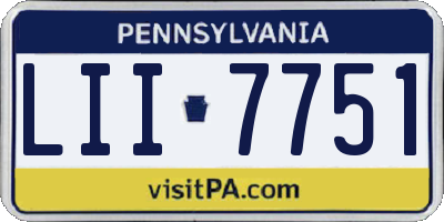 PA license plate LII7751