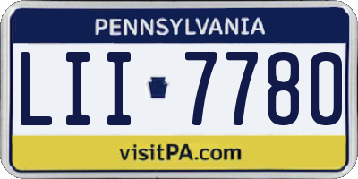 PA license plate LII7780