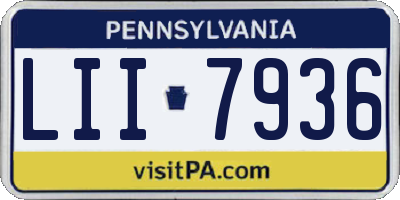 PA license plate LII7936