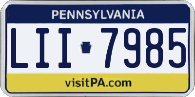 PA license plate LII7985