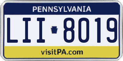 PA license plate LII8019
