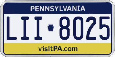 PA license plate LII8025