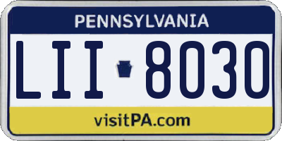 PA license plate LII8030