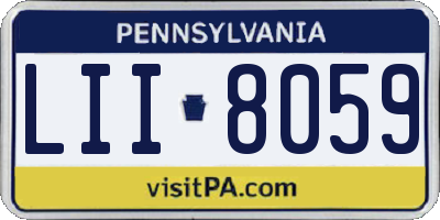 PA license plate LII8059