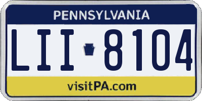 PA license plate LII8104