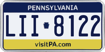 PA license plate LII8122