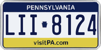 PA license plate LII8124