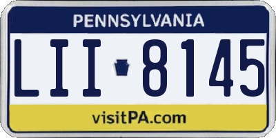 PA license plate LII8145