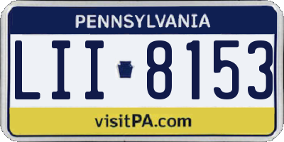 PA license plate LII8153