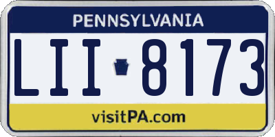 PA license plate LII8173