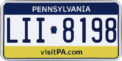 PA license plate LII8198
