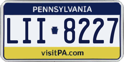 PA license plate LII8227
