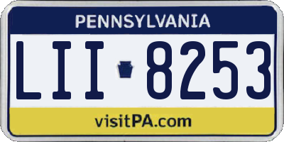 PA license plate LII8253