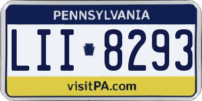 PA license plate LII8293