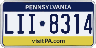 PA license plate LII8314