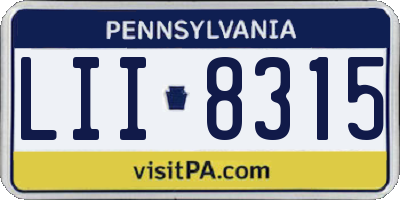 PA license plate LII8315