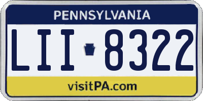 PA license plate LII8322