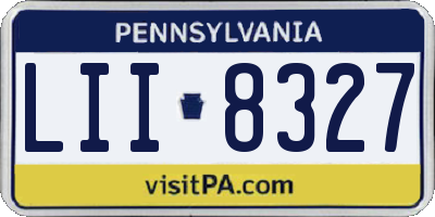 PA license plate LII8327