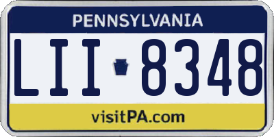 PA license plate LII8348