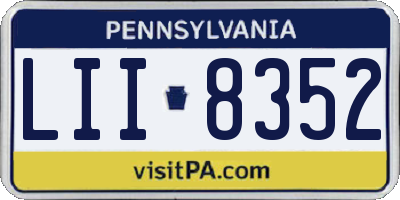 PA license plate LII8352
