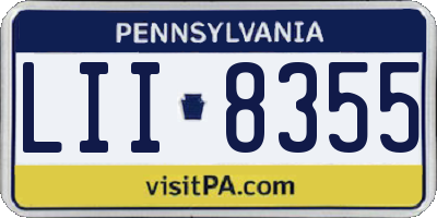PA license plate LII8355