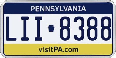 PA license plate LII8388