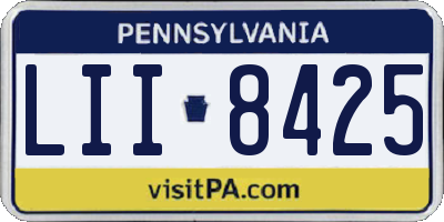 PA license plate LII8425