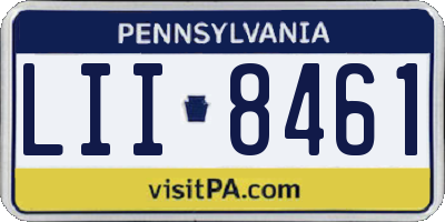 PA license plate LII8461