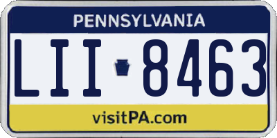 PA license plate LII8463