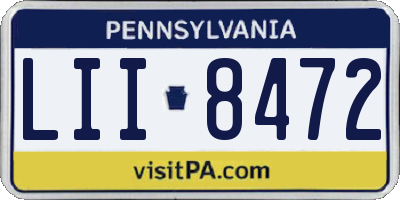 PA license plate LII8472