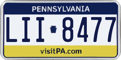 PA license plate LII8477
