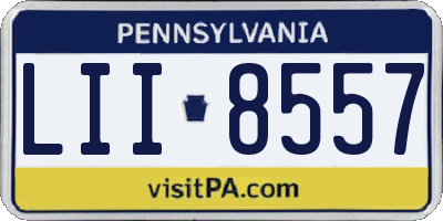 PA license plate LII8557