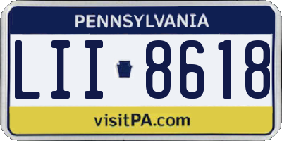 PA license plate LII8618