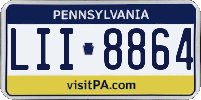 PA license plate LII8864