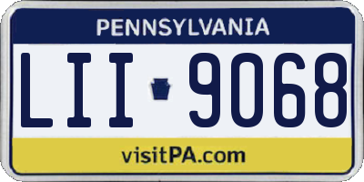 PA license plate LII9068