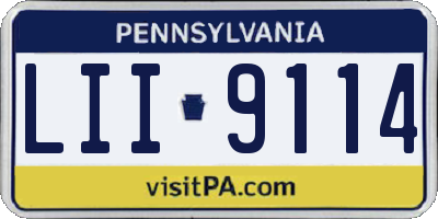 PA license plate LII9114