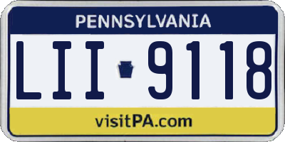PA license plate LII9118