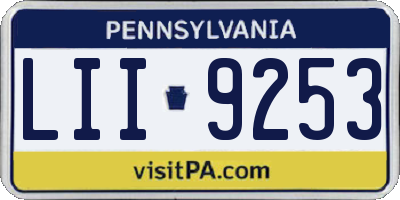 PA license plate LII9253