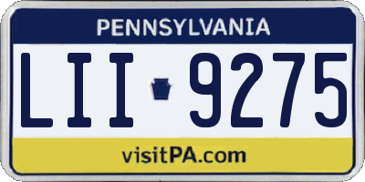 PA license plate LII9275