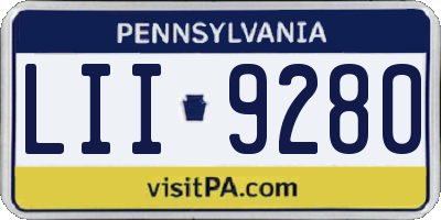 PA license plate LII9280
