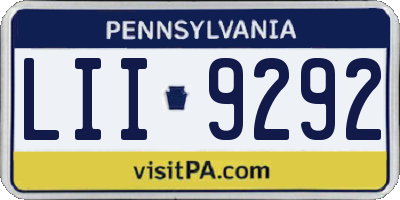 PA license plate LII9292