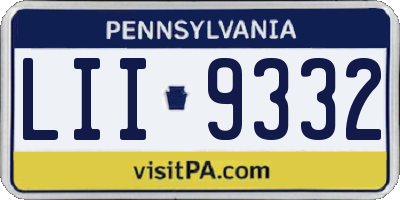 PA license plate LII9332