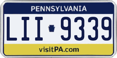 PA license plate LII9339