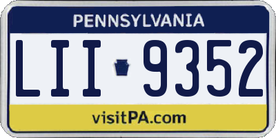 PA license plate LII9352