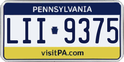 PA license plate LII9375
