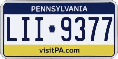 PA license plate LII9377